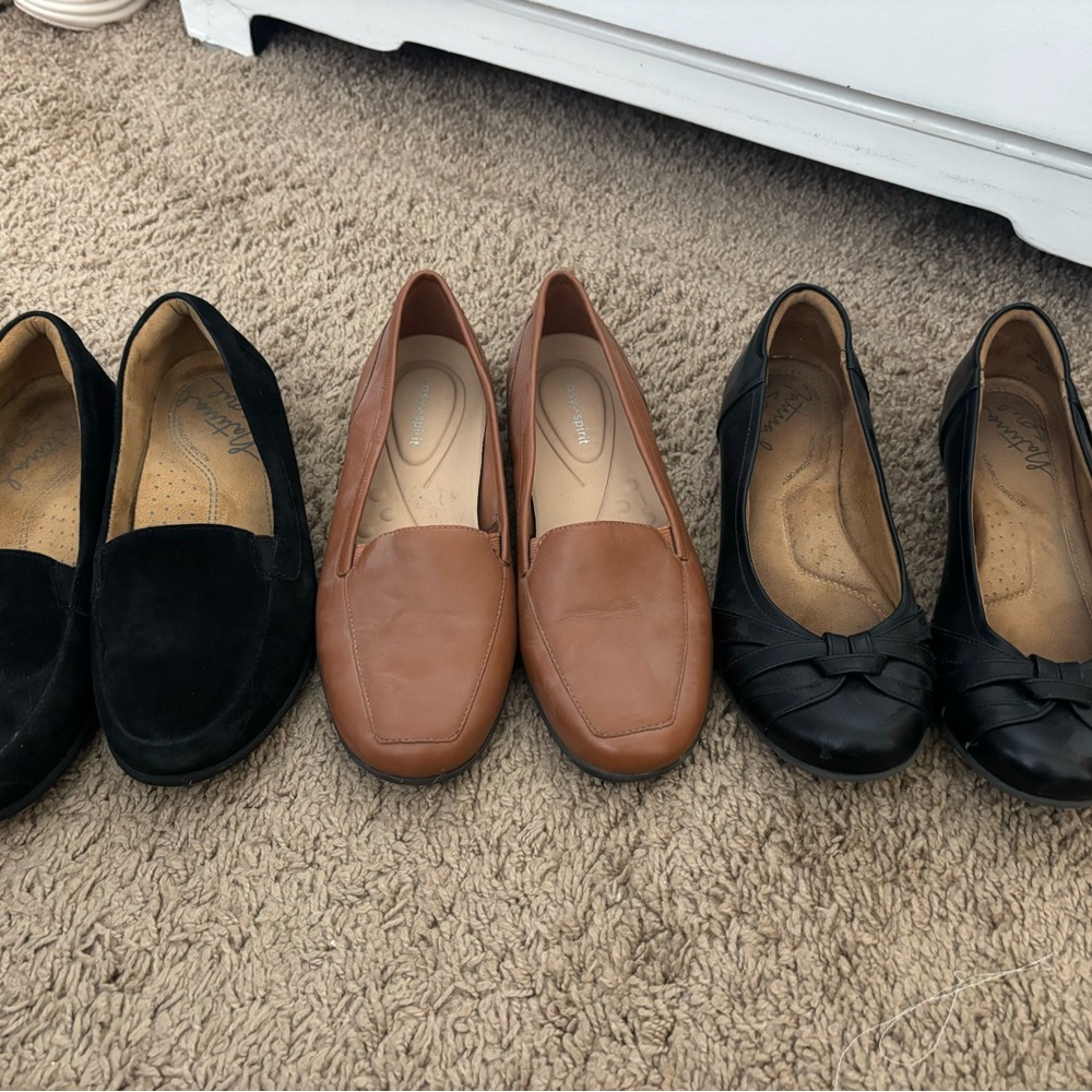 Bundle of Black and Brown Flats and Loafers